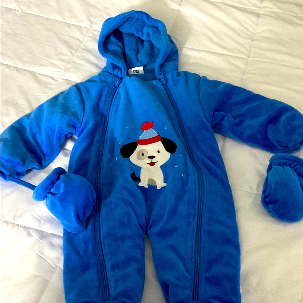 Blue Kids One Piece with Puppy Design